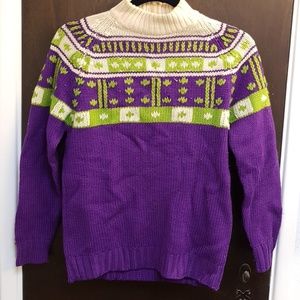 amazing vintage wool purple green M sweater